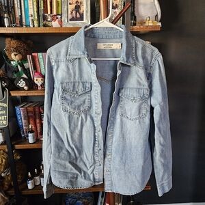 Light Wash Denim Button-Up Shirt by Idyllwild